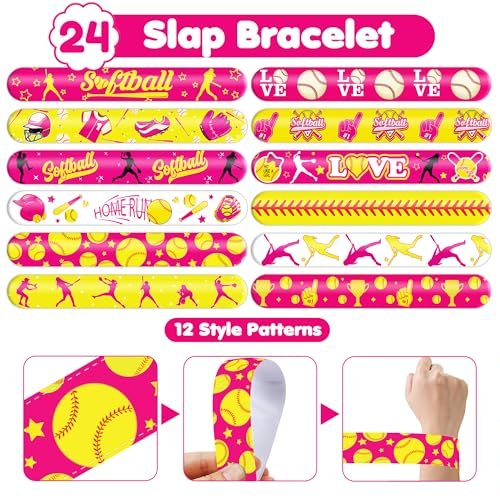 Cherisnowy 72-Piece Softball Party Set: Temporary Tattoos & Slap Bracelets for Sports-Themed Birthday, Baby Shower, Classroom Rewards, and Party Decor for Kids - görsel 14