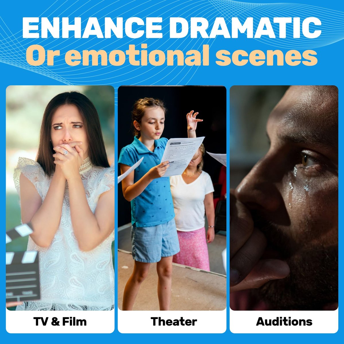 Professional Tear Stick for Actors (2 Pack) – Natural Menthol Formula for Real Tears, Wet Eyes – Ideal for Auditions, Theater, Film & TV Avelisse