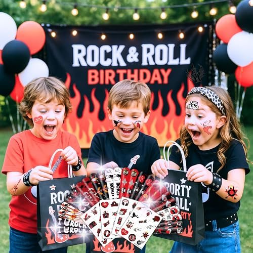 Cherisnowy 72-Piece Rock and Roll Party Set: 48 Temporary Tattoos & 24 Slap Bracelets for Music-Themed Birthdays, Baby Showers, Classroom Rewards, and Party Decor - görsel 8
