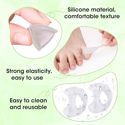 10PCS Gel Toe Separator - Pinky Toe Spacers & Little Toe Cushions for Bunion Corrector, Overlapping Toes, Blisters & Corns Relief Avelisse