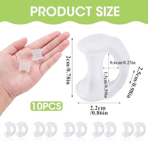 10PCS Gel Toe Separator - Pinky Toe Spacers & Little Toe Cushions for Bunion Corrector, Overlapping Toes, Blisters & Corns Relief Avelisse