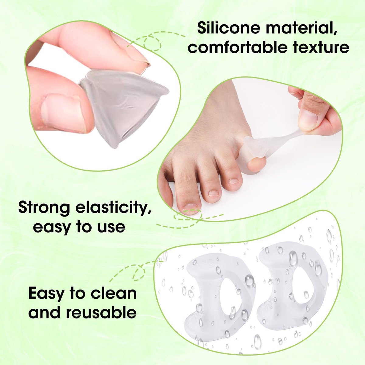 10PCS Gel Toe Separator - Pinky Toe Spacers & Little Toe Cushions for Bunion Corrector, Overlapping Toes, Blisters & Corns Relief Avelisse