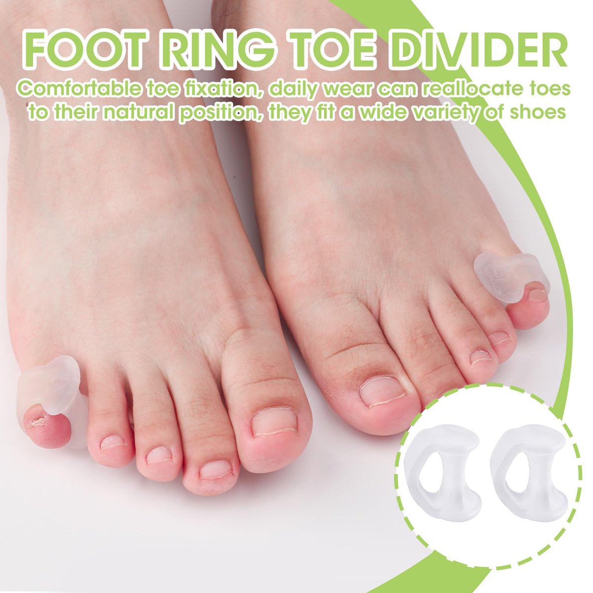10PCS Gel Toe Separator - Pinky Toe Spacers & Little Toe Cushions for Bunion Corrector, Overlapping Toes, Blisters & Corns Relief Avelisse