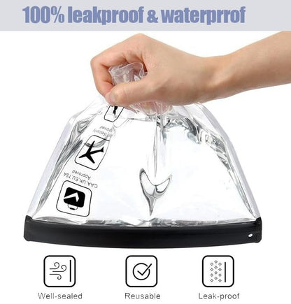 5-Pack TSA Approved Quart Size Toiletry Bag – Clear Travel Bags for EU, UK & US Carry-On Regulations, Waterproof & Leakproof
