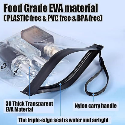 5-Pack TSA Approved Quart Size Toiletry Bag – Clear Travel Bags for EU, UK & US Carry-On Regulations, Waterproof & Leakproof