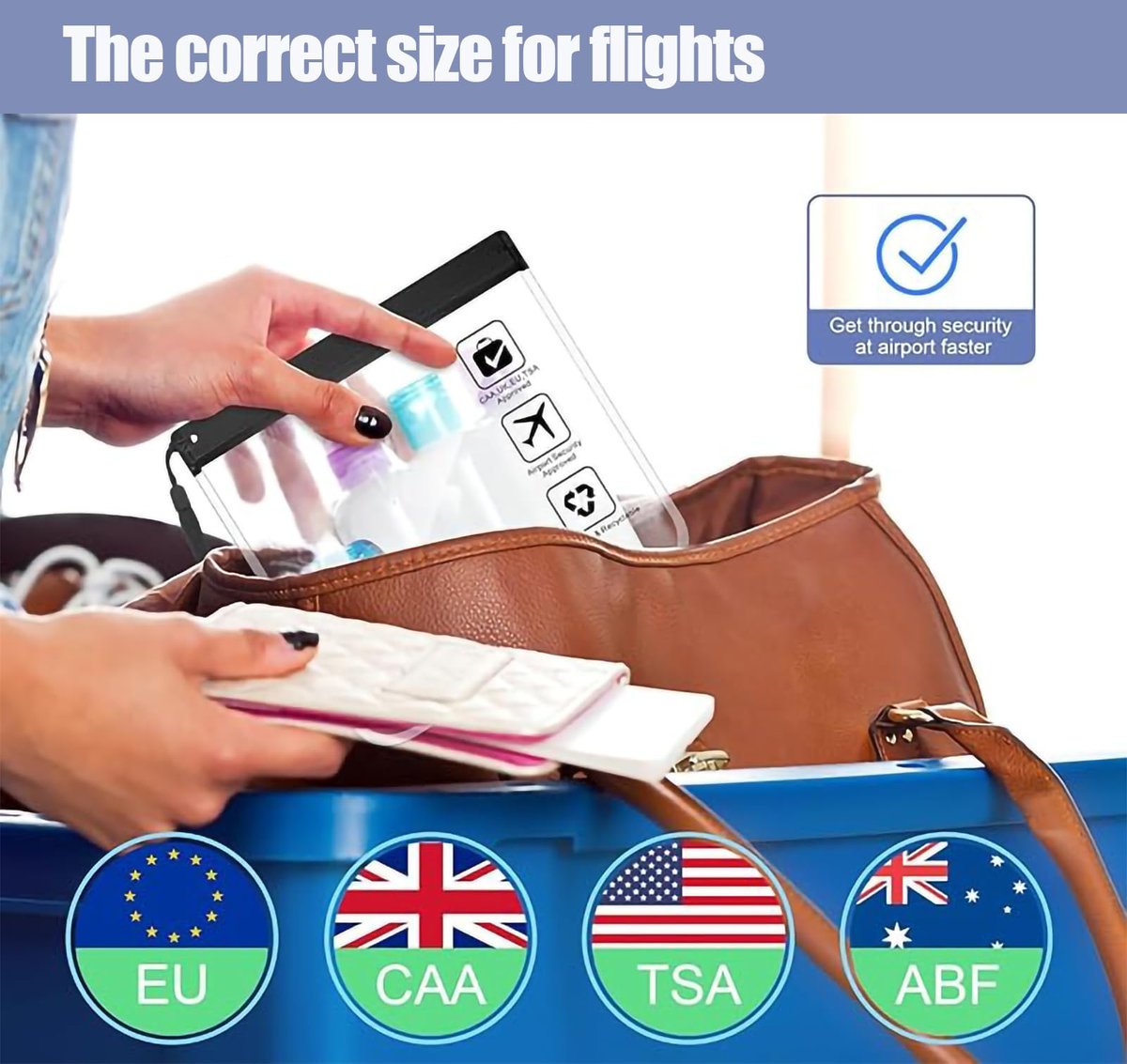 5-Pack TSA Approved Quart Size Toiletry Bag – Clear Travel Bags for EU, UK & US Carry-On Regulations, Waterproof & Leakproof - görsel 12