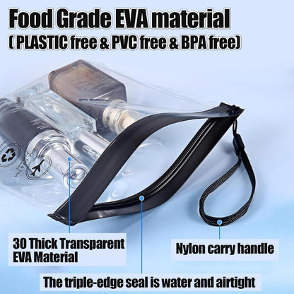 5-Pack TSA Approved Quart Size Toiletry Bag – Clear Travel Bags for EU, UK & US Carry-On Regulations, Waterproof & Leakproof