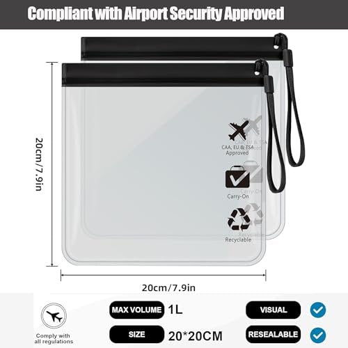 5-Pack TSA Approved Quart Size Toiletry Bag – Clear Travel Bags for EU, UK & US Carry-On Regulations, Waterproof & Leakproof - görsel 4