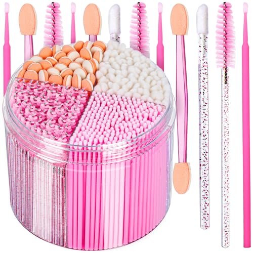 Teenitor 310PCS Disposable Makeup Applicators Kit - Mascara Wands, Lash Spoolies, Eyeshadow & Lip Applicators, Microswabs, Makeup Artist Kit Essentials with Pink Box - görsel 2