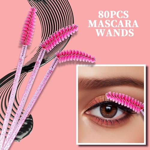 Teenitor 310PCS Disposable Makeup Applicators Kit - Mascara Wands, Lash Spoolies, Eyeshadow & Lip Applicators, Microswabs, Makeup Artist Kit Essentials with Pink Box - görsel 6