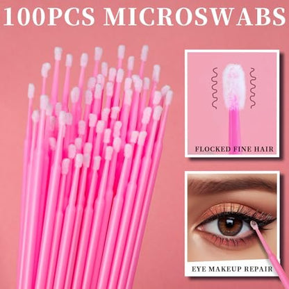 Teenitor 310PCS Disposable Makeup Applicators Kit - Mascara Wands, Lash Spoolies, Eyeshadow & Lip Applicators, Microswabs, Makeup Artist Kit Essentials with Pink Box