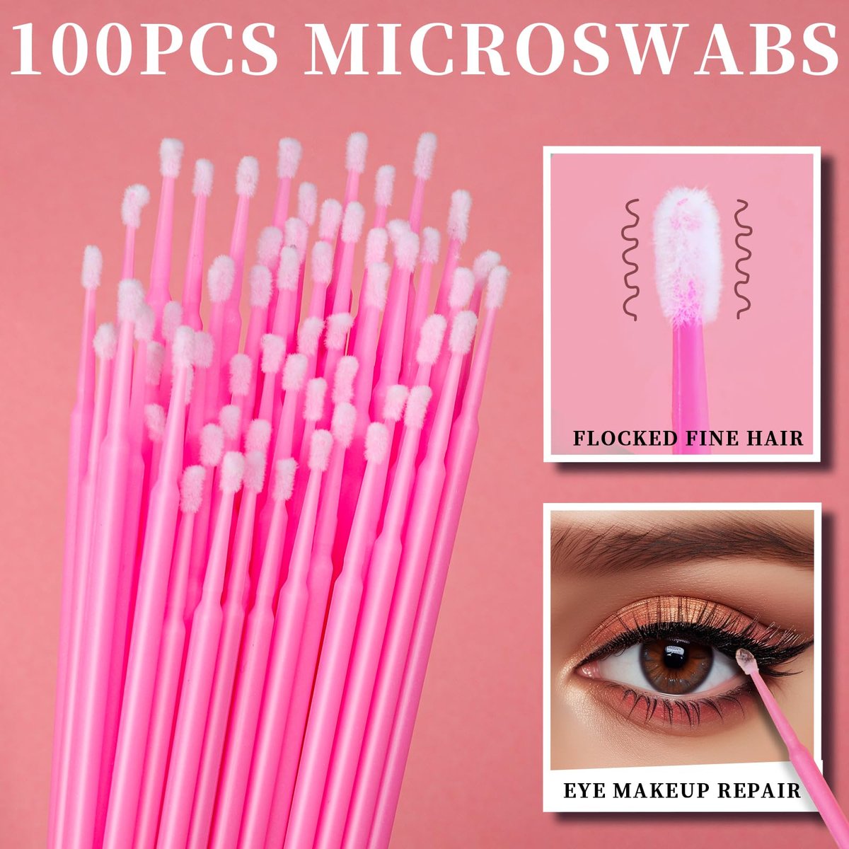 Teenitor 310PCS Disposable Makeup Applicators Kit - Mascara Wands, Lash Spoolies, Eyeshadow & Lip Applicators, Microswabs, Makeup Artist Kit Essentials with Pink Box - görsel 11