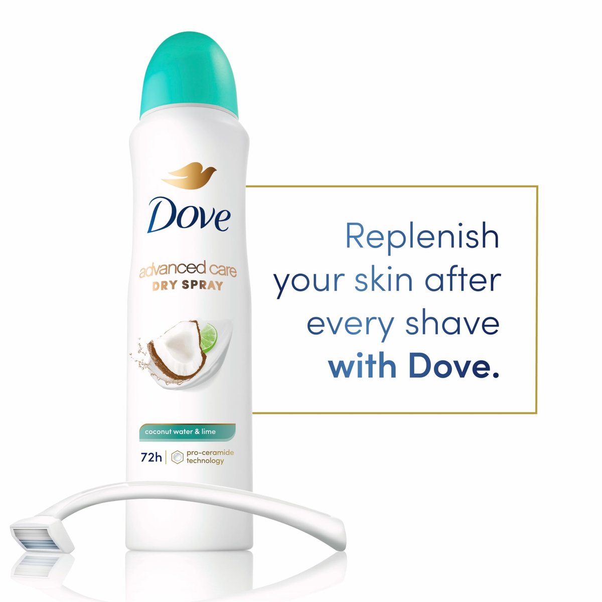 Dove Antiperspirant Deodorant Dry Spray Coconut Water & Lime, 3.8 oz (Pack of 3) – 48-Hour Sweat & Odor Protection with Pro Ceramide Technology Avelisse
