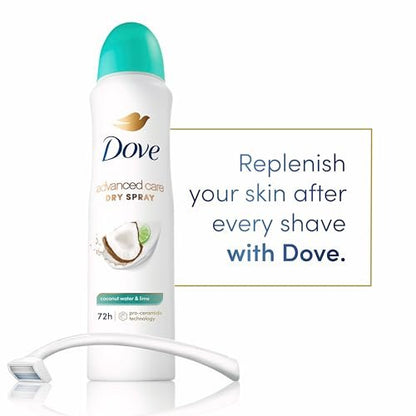 Dove Antiperspirant Deodorant Dry Spray Coconut Water & Lime, 3.8 oz (Pack of 3) – 48-Hour Sweat & Odor Protection with Pro Ceramide Technology Avelisse