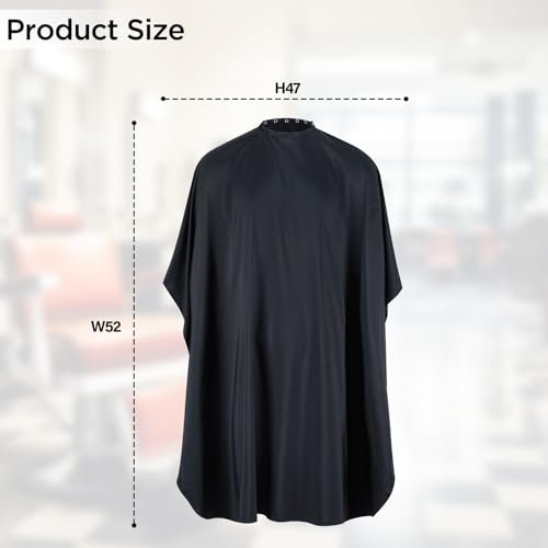 llezza Professional Salon Hair Cutting Cape - Waterproof Barber Cape for Men & Women, Adjustable Snap Button, 52" x 47" (Black) - görsel 4