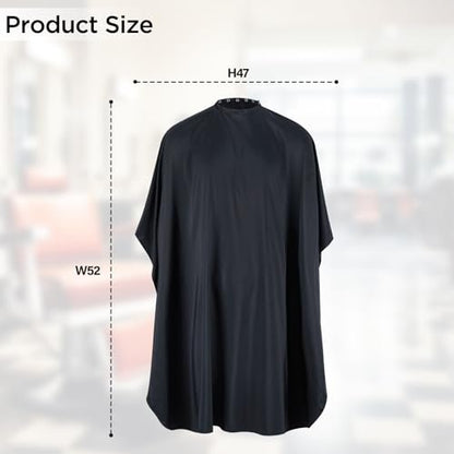 llezza Professional Salon Hair Cutting Cape - Waterproof Barber Cape for Men & Women, Adjustable Snap Button, 52" x 47" (Black)
