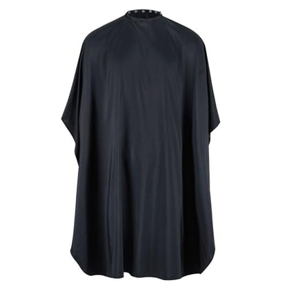 llezza Professional Salon Hair Cutting Cape - Waterproof Barber Cape for Men & Women, Adjustable Snap Button, 52" x 47" (Black)