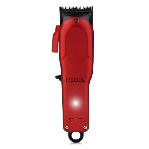 Stylecraft Rebel Professional Modular Cordless Hair Clipper and Trimmer with Super-Torque Motor Combo Set – Red Avelisse