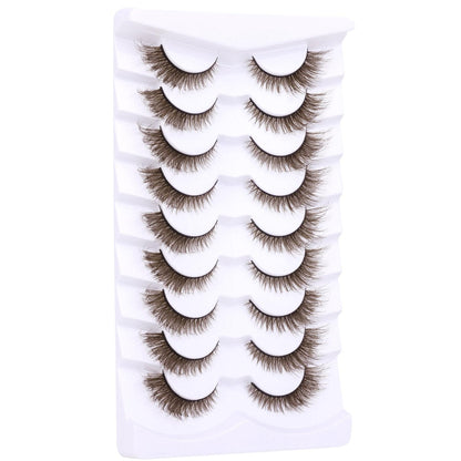 Zegaine Natural Look Dark Brown Wispy Cat Eye False Eyelashes - 9 Pairs Faux Mink Lashes for Everyday Wear Avelisse