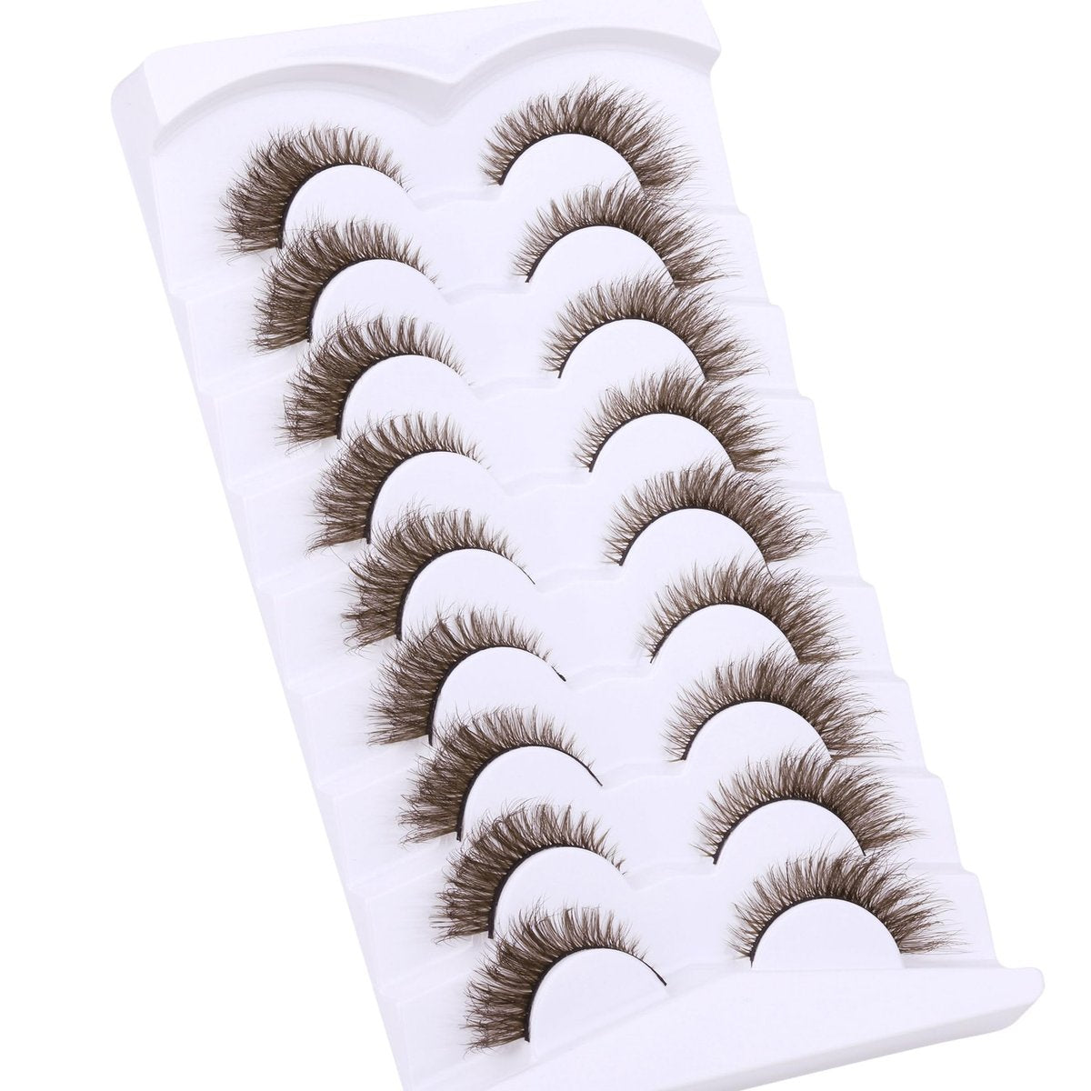 Zegaine Natural Look Dark Brown Wispy Cat Eye False Eyelashes - 9 Pairs Faux Mink Lashes for Everyday Wear Avelisse