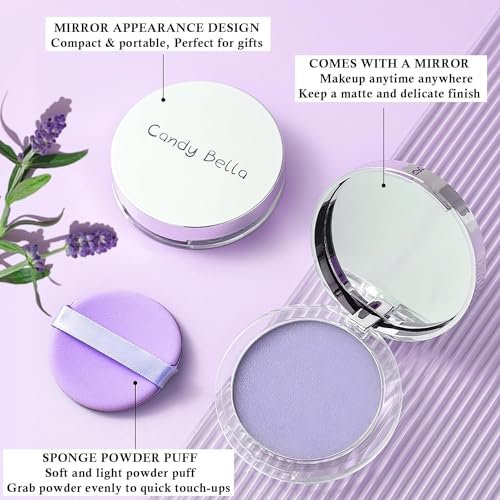 Lavend Jelly Pressed Setting Powder - Face Matte Setting Powder, Oil Control Pressed Matte Powder with Mini Powder Puff, Cruelty Free - görsel 8