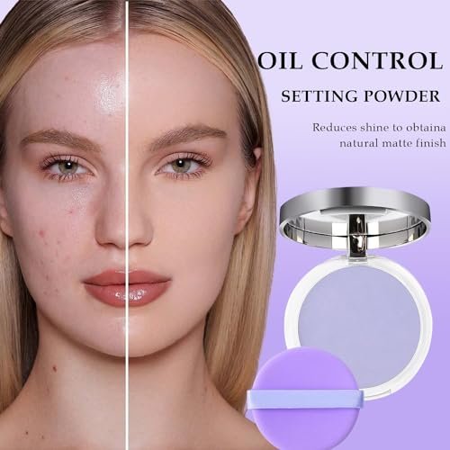 Lavend Jelly Pressed Setting Powder - Face Matte Setting Powder, Oil Control Pressed Matte Powder with Mini Powder Puff, Cruelty Free - görsel 6
