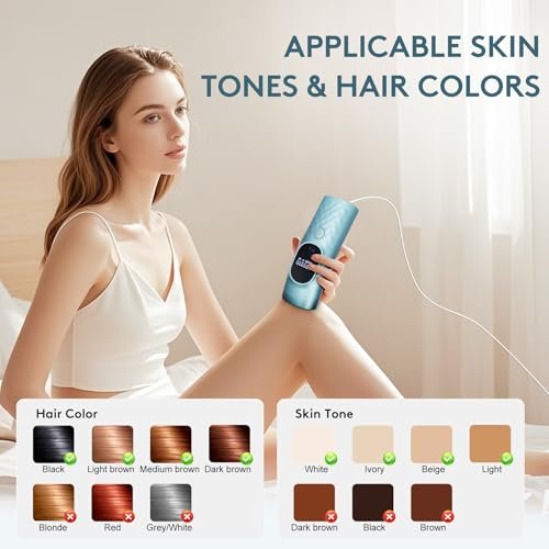 Permanent Painless Ice Cooling IPL Laser Hair Removal for Women and Men - 999,999 Flashes, Corded Device with Shaver and Goggles for Body and Face Avelisse