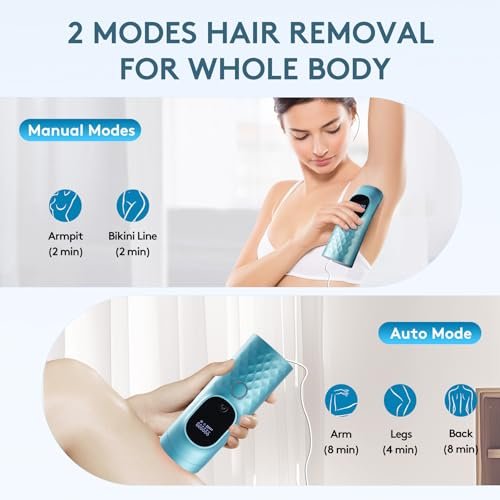 Permanent Painless Ice Cooling IPL Laser Hair Removal for Women and Men - 999,999 Flashes, Corded Device with Shaver and Goggles for Body and Face Avelisse