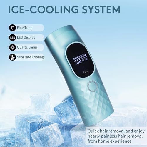 Permanent Painless Ice Cooling IPL Laser Hair Removal for Women and Men - 999,999 Flashes, Corded Device with Shaver and Goggles for Body and Face Avelisse