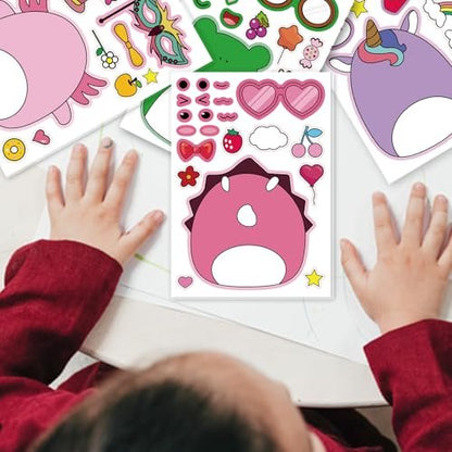 18-Pack Cartoon Make a Face Stickers - Mixed & Matched 6 Designs for Birthday Party Decorations & Favors
