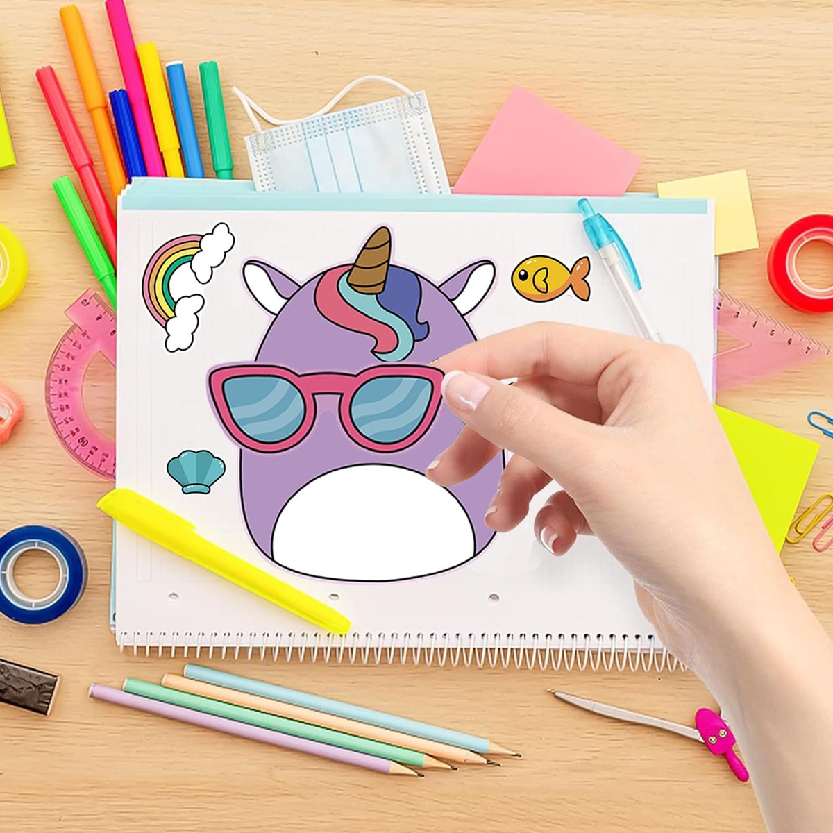 18-Pack Cartoon Make a Face Stickers - Mixed & Matched 6 Designs for Birthday Party Decorations & Favors - görsel 7