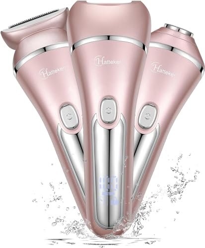 Hatteker Electric Shaver for Women – 3-in-1 Lady Epilator & Trimmer, Painless Hair Removal, Waterproof, USB Rechargeable, Pink Avelisse