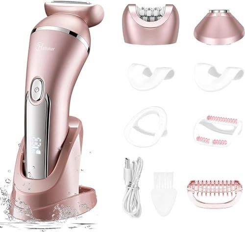 Hatteker Electric Shaver for Women – 3-in-1 Lady Epilator & Trimmer, Painless Hair Removal, Waterproof, USB Rechargeable, Pink Avelisse