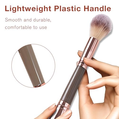 Jaasuee Double-Ended Foundation Makeup Brush – Angled & Round Top for Liquid, Powder & Cream Blending (Champagne Gold) - görsel 12