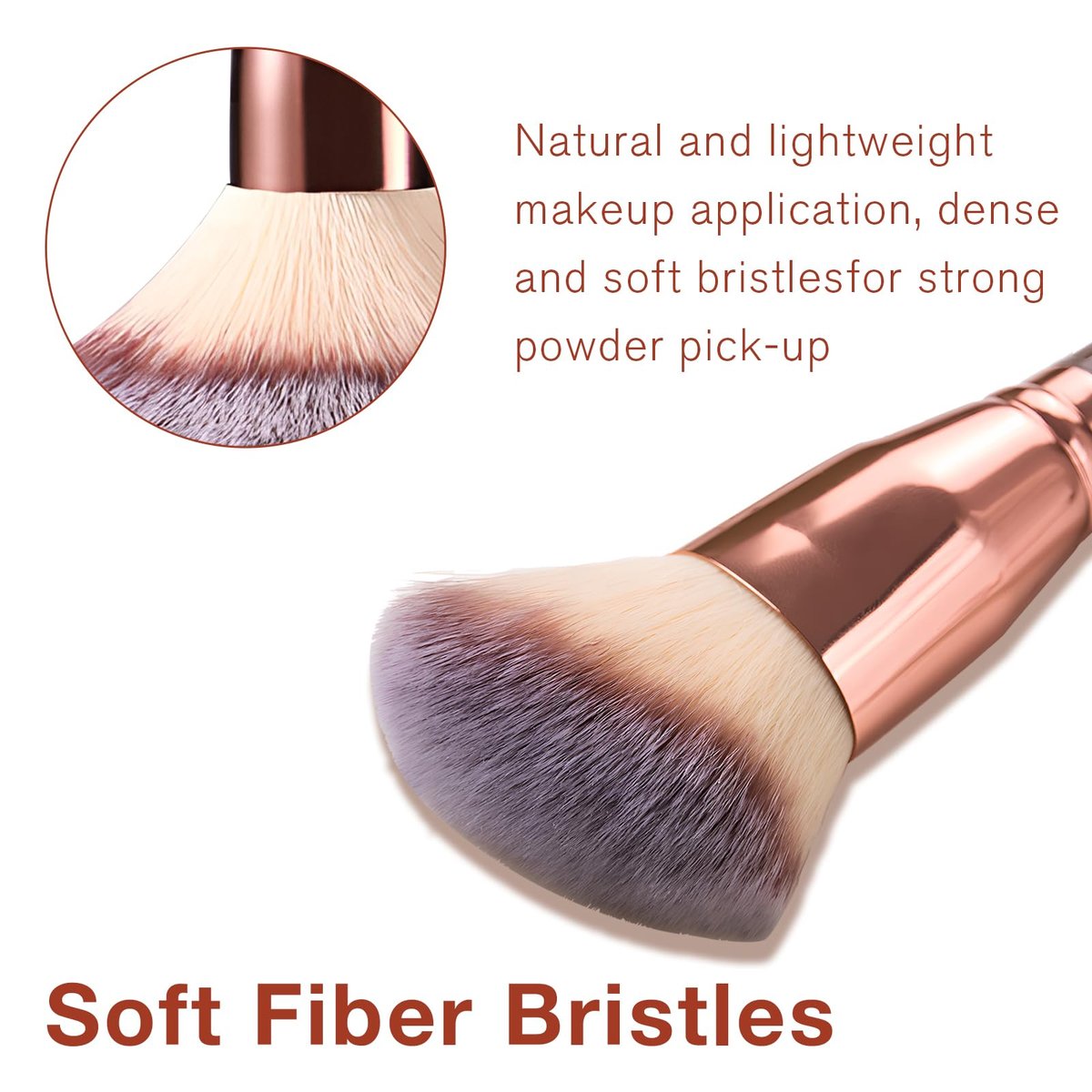 Jaasuee Double-Ended Foundation Makeup Brush – Angled & Round Top for Liquid, Powder & Cream Blending (Champagne Gold) - görsel 7