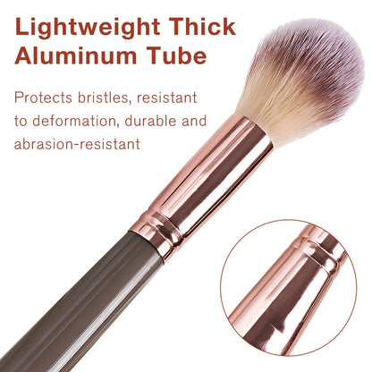 Jaasuee Double-Ended Foundation Makeup Brush – Angled & Round Top for Liquid, Powder & Cream Blending (Champagne Gold)
