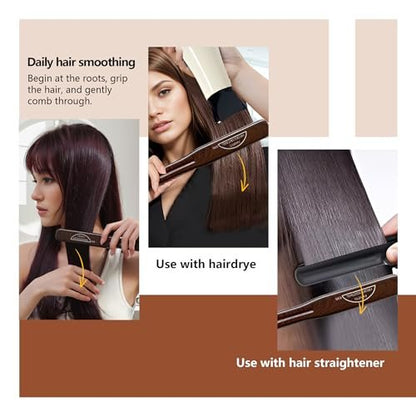 PERFEHAIR Double Sided Straightening Brush - Natural Boar Bristle Clamp for Smooth, Frizz-Free Styling, No Hair Pulling, Long-Lasting Design Avelisse