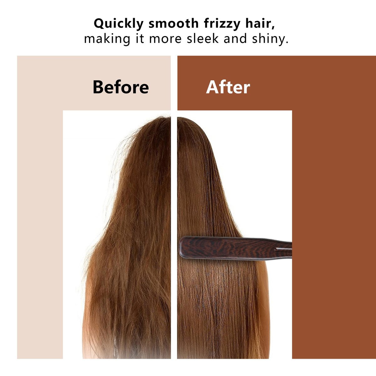 PERFEHAIR Double Sided Straightening Brush - Natural Boar Bristle Clamp for Smooth, Frizz-Free Styling, No Hair Pulling, Long-Lasting Design Avelisse