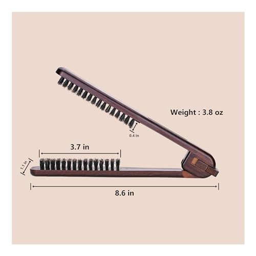 PERFEHAIR Double Sided Straightening Brush - Natural Boar Bristle Clamp for Smooth, Frizz-Free Styling, No Hair Pulling, Long-Lasting Design Avelisse