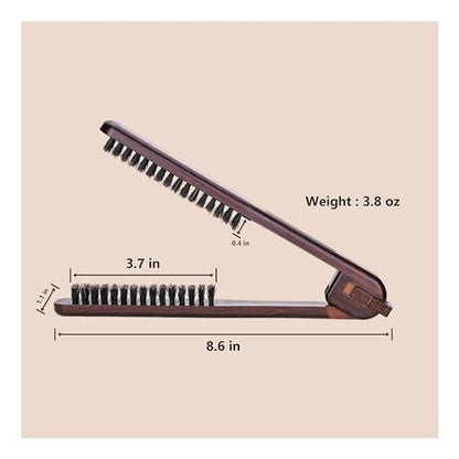 PERFEHAIR Double Sided Straightening Brush - Natural Boar Bristle Clamp for Smooth, Frizz-Free Styling, No Hair Pulling, Long-Lasting Design Avelisse