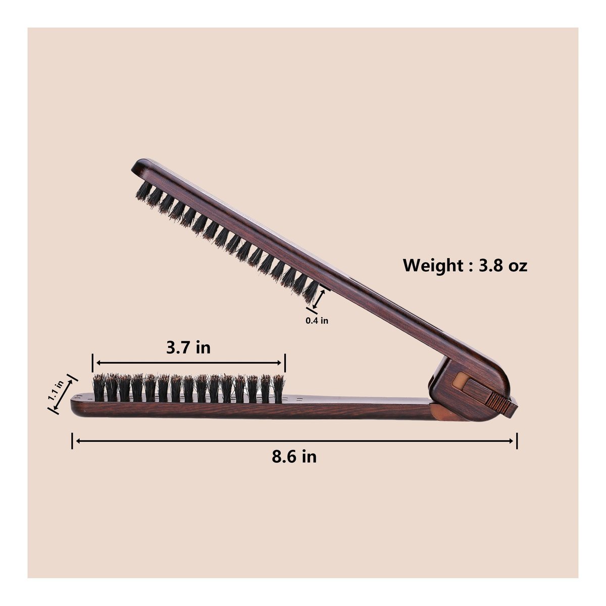 PERFEHAIR Double Sided Straightening Brush - Natural Boar Bristle Clamp for Smooth, Frizz-Free Styling, No Hair Pulling, Long-Lasting Design Avelisse