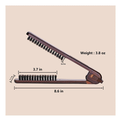 PERFEHAIR Double Sided Straightening Brush - Natural Boar Bristle Clamp for Smooth, Frizz-Free Styling, No Hair Pulling, Long-Lasting Design Avelisse
