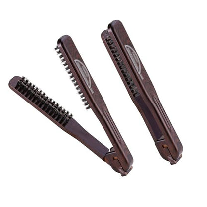 PERFEHAIR Double Sided Straightening Brush - Natural Boar Bristle Clamp for Smooth, Frizz-Free Styling, No Hair Pulling, Long-Lasting Design Avelisse