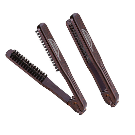 PERFEHAIR Double Sided Straightening Brush - Natural Boar Bristle Clamp for Smooth, Frizz-Free Styling, No Hair Pulling, Long-Lasting Design Avelisse