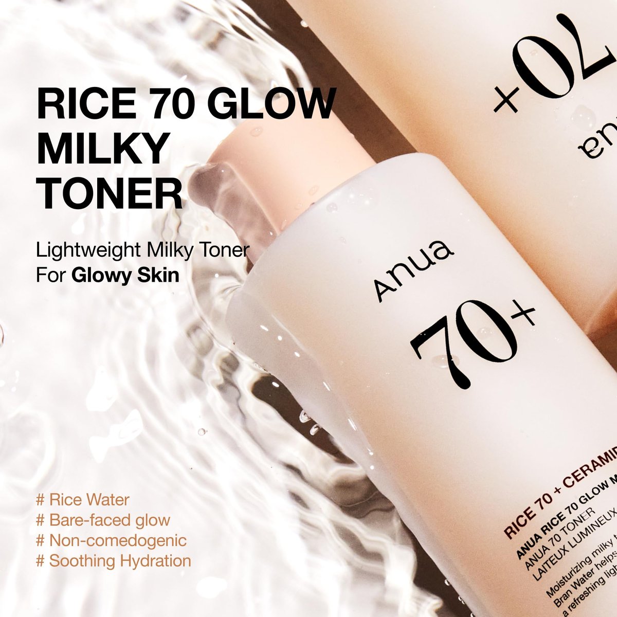 Anua Rice 70 Glow Milky Toner – Hydrating & Barrier Care with Rice Water, Niacinamide, Ceramides – Fragrance-Free, Non-Comedogenic – Korean Skincare, 8.45 fl.oz. Avelisse