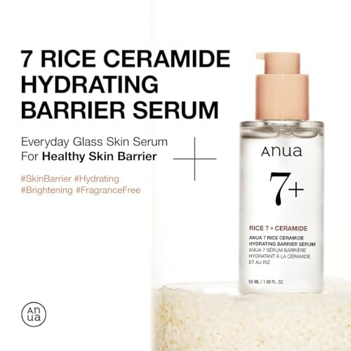 Anua Rice Ceramide 7 Hydrating Barrier Serum - Moisturizing Face Serum with Hyaluronic Acid & Niacinamide, Fragrance Free, Lightweight, Non-Comedogenic for Sensitive Dry Skin, Korean Skincare, 1.69 fl oz - görsel 4