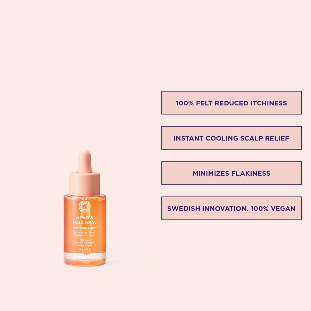 Maria Nila Head & Hair Heal Soothing Serum – Leave-In Treatment for Dry, Itchy Scalp with Hyaluronic Acid, Aloe Vera & Peppermint Extract, 1.7 Fl Oz Avelisse
