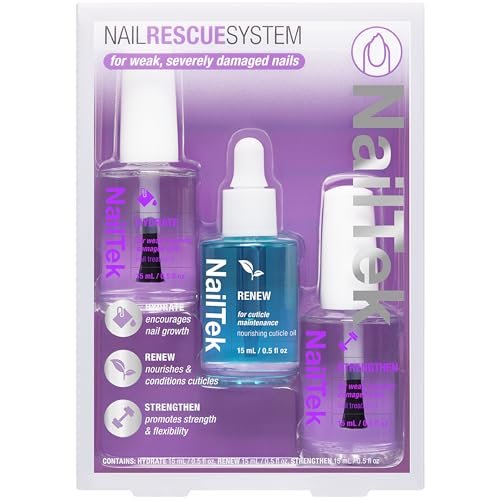 Nail Tek Rescue System – Nail Repair for Damaged Nails, Hydrate, Renew & Strengthen, Made in USA, 0.5 Fl Oz Each Avelisse