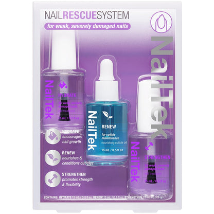Nail Tek Rescue System – Nail Repair for Damaged Nails, Hydrate, Renew & Strengthen, Made in USA, 0.5 Fl Oz Each Avelisse