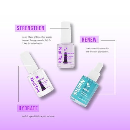 Nail Tek Rescue System – Nail Repair for Damaged Nails, Hydrate, Renew & Strengthen, Made in USA, 0.5 Fl Oz Each Avelisse